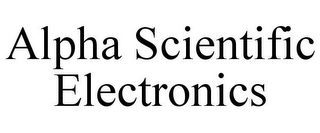 ALPHA SCIENTIFIC ELECTRONICS