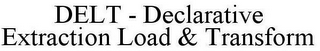 DELT - DECLARATIVE EXTRACTION LOAD & TRANSFORM
