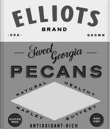 ELLIOTS BRAND USA GROWN SWEET GEORGIA PECANS NATURAL HEALTHY MAPLEY BUTTERY GLUTEN FREE ANTIOXIDANT-RICH NON GMO