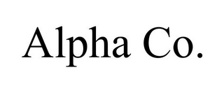 ALPHA CO.
