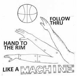 FOLLOW THRU HAND TO THE RIM LIKE A MACHINE