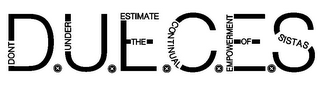 DONT.UNDER.ESTIMATE.THE CONTINUAL. EMPOWERMENT OF. SISTAS D.U.E.C.E.S