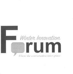 WINTER INNOVATION FORUM WHERE THE CONVERSATION TAKES PLACE