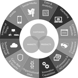 SOCIAL MEDIA F DATA & ANALYTICS MARKETING CONTENT & WEBSITE WWW. CUSTOMER EXPERIENCE ECOMMERCE & MCOMMERCE INNOVATION CAPABILITIES ORGANIZATIONAL DNA CYBER RISK & SECURITY TECHNOLOGY CLOUD SAAS INTERNET OF THINGS MOBILE CUSTOMERS MARKETS PRODUCTS