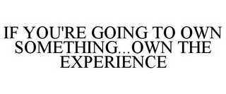 IF YOU'RE GOING TO OWN SOMETHING...OWN THE EXPERIENCE