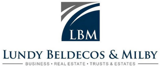 LBM LUNDY BELDECOS & MILBY BUSINESS · REAL ESTATE · TRUST & ESTATES