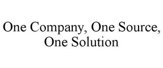 ONE COMPANY, ONE SOURCE, ONE SOLUTION