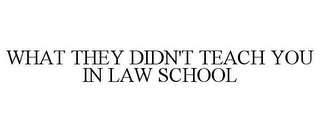 WHAT THEY DIDN'T TEACH YOU IN LAW SCHOOL