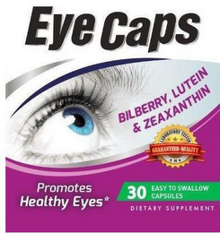 EYE CAPS BILBERRY, LUTEIN & ZEAXANTHIN LABORATORY TESTED GUARANTEED QUALITY AMS PROMOTES HEALTHY EYES 30 EASY TO SWALLOW CAPSULES DIETARY SUPPLEMENT