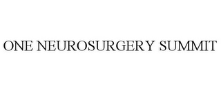 ONE NEUROSURGERY SUMMIT