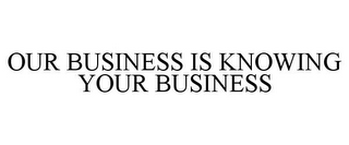 OUR BUSINESS IS KNOWING YOUR BUSINESS