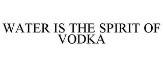 WATER IS THE SPIRIT OF VODKA