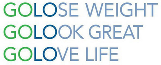 GOLOSE WEIGHT GOLOOK GREAT GOLOVE LIFE