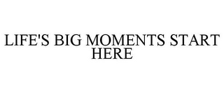 LIFE'S BIG MOMENTS START HERE