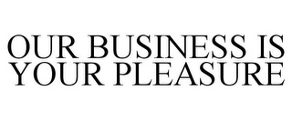 OUR BUSINESS IS YOUR PLEASURE