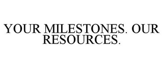 YOUR MILESTONES. OUR RESOURCES.