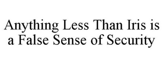 ANYTHING LESS THAN IRIS IS A FALSE SENSE OF SECURITY