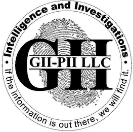 INTELLIGENCE AND INVESTIGATIONS · IF THE INFORMATION IS OUT THERE, WE WILL FIND IT. · GII GII-PII LLC