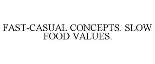 FAST-CASUAL CONCEPTS. SLOW FOOD VALUES.