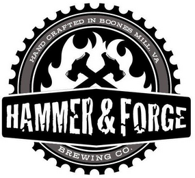 HAMMER & FORGE BREWING CO., HAND CRAFTED IN BOONES MILL, VA