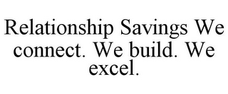 RELATIONSHIP SAVINGS WE CONNECT. WE BUILD. WE EXCEL.