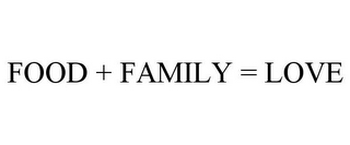 FOOD + FAMILY = LOVE