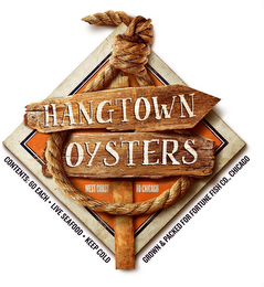 HANGTOWN OYSTERS WEST COAST TO CHICAGO CONTENTS: 60 EACH · LIVE SEAFOOD · KEEP COLD GROWN & PACKAGED FOR FUTURE FISH CO., CHICAGO