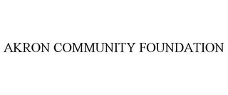 AKRON COMMUNITY FOUNDATION