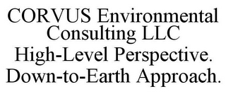 CORVUS ENVIRONMENTAL CONSULTING LLC HIGH-LEVEL PERSPECTIVE. DOWN-TO-EARTH APPROACH.