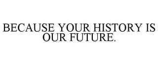 BECAUSE YOUR HISTORY IS OUR FUTURE.