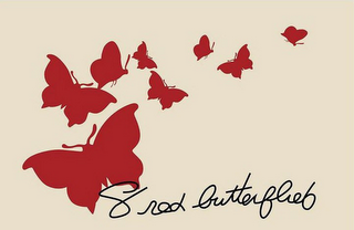 8 RED BUTTERFLIES