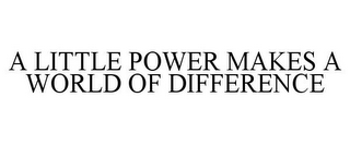 A LITTLE POWER MAKES A WORLD OF DIFFERENCE