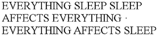 EVERYTHING SLEEP SLEEP AFFECTS EVERYTHING · EVERYTHING AFFECTS SLEEP