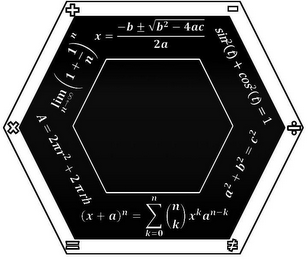 + - ÷ NOT EQUAL = X X = (-B ± SQUARE ROOT (B2 - 4AC))/2A, SIN2(T) + COS2(T) = 1 A2 + B2 = C2 (X + A)N = SIGNMA(K = 0)^N (N¿K) XKAN-K A = 2PIR2 + 2PIRH (LIM N--INFINITY)(1 + 1/N)N