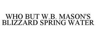 WHO BUT W.B. MASON'S BLIZZARD SPRING WATER