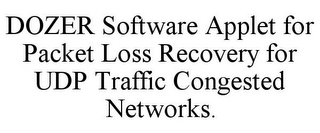 DOZER SOFTWARE APPLET FOR PACKET LOSS RECOVERY FOR UDP TRAFFIC CONGESTED NETWORKS.