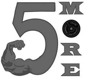 5 MORE BARBELL 45LBS 20.4KILOS