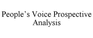 PEOPLE'S VOICE PROSPECTIVE ANALYSIS