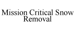MISSION CRITICAL SNOW REMOVAL