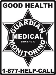 GOOD HEALTH GUARDIAN MEDICAL MONITORINGSINCE 1930 1-877-HELP-CALL