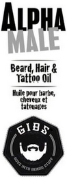 ALPHA MALE BEARD, HAIR & TATTOO OIL HUILE POUR BARBE, CHEVEUX ET TATOUAGES GIBS GUYS INTO BEARD STUFF