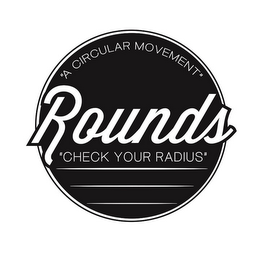 ROUNDS "A CIRCULAR MOVEMENT" "CHECK YOUR RADIUS"