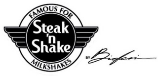 STEAK 'N SHAKE BY BIGLARI FAMOUS FOR MILKSHAKES