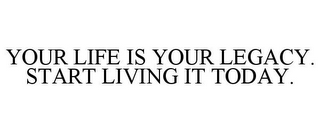 YOUR LIFE IS YOUR LEGACY. START LIVING IT TODAY.