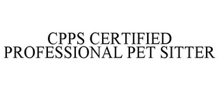 CPPS CERTIFIED PROFESSIONAL PET SITTER