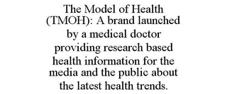 THE MODEL OF HEALTH (TMOH): A BRAND LAUNCHED BY A MEDICAL DOCTOR PROVIDING RESEARCH BASED HEALTH INFORMATION FOR THE MEDIA AND THE PUBLIC ABOUT THE LATEST HEALTH TRENDS.