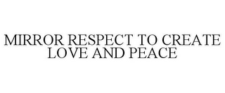 MIRROR RESPECT TO CREATE LOVE AND PEACE