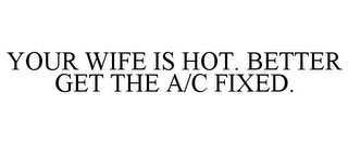 YOUR WIFE IS HOT. BETTER GET THE A/C FIXED.