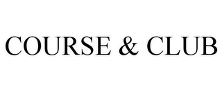 COURSE & CLUB