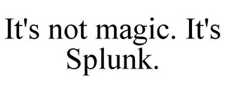 IT'S NOT MAGIC. IT'S SPLUNK.